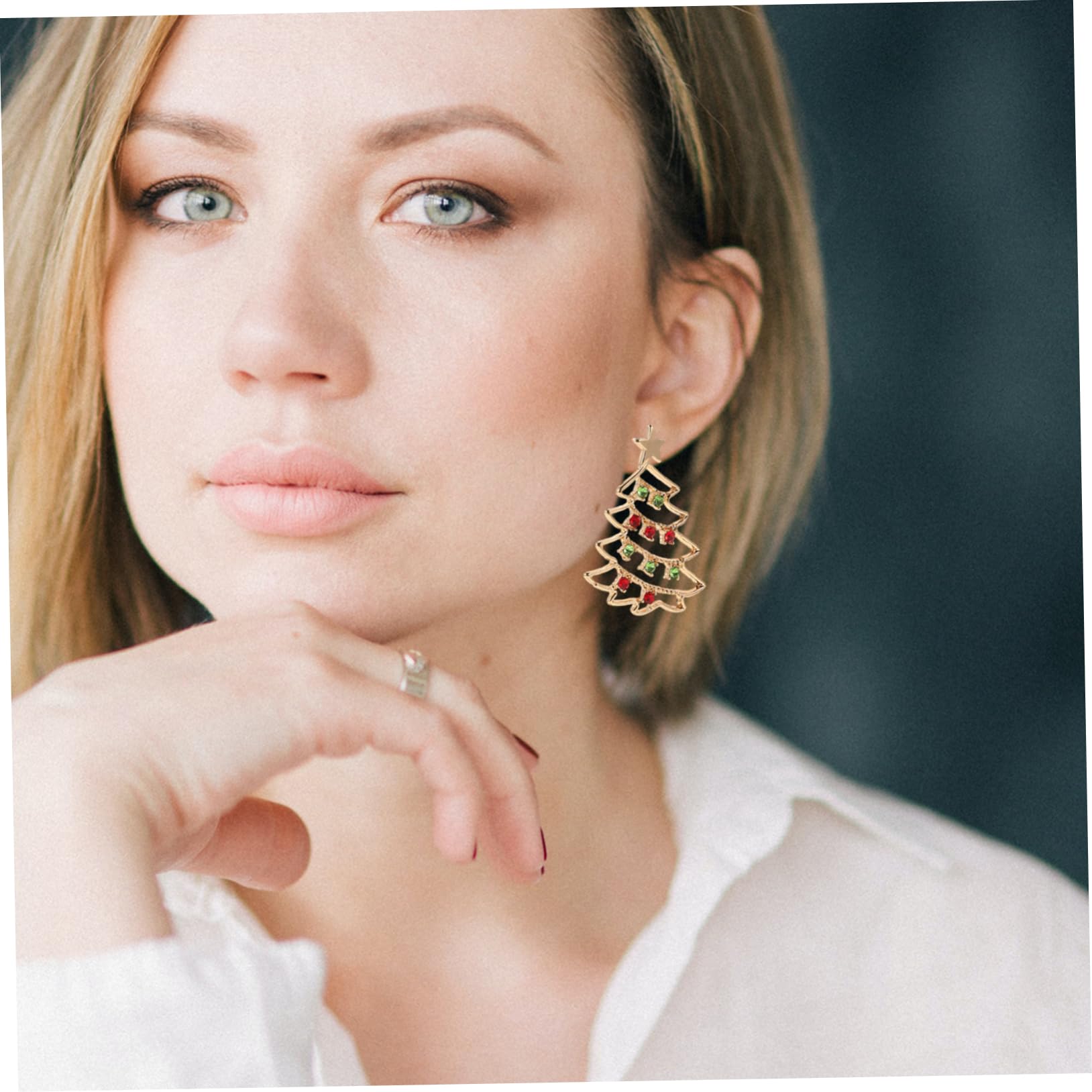 1Pair Exquisite Christmas Tree Shape for Women Holiday Jewelry Festive Cartoon Design Durable Present for Xmas Parties - Medaid International