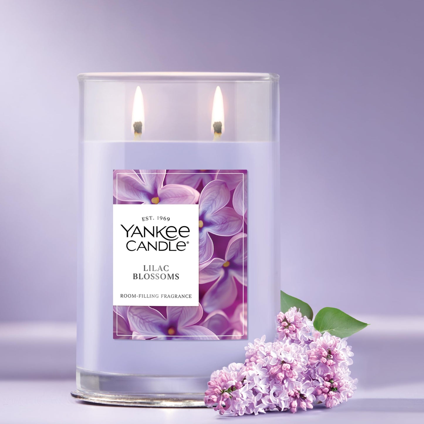Yankee Candle Large Tumbler Scented Candle with up to 80 Hour Burn Time, Premium Plant Wax Blend for Consistent Burn, 20 oz Tumbler Candle with Room Filling Fragrance, Lilac Blossoms - Medaid International