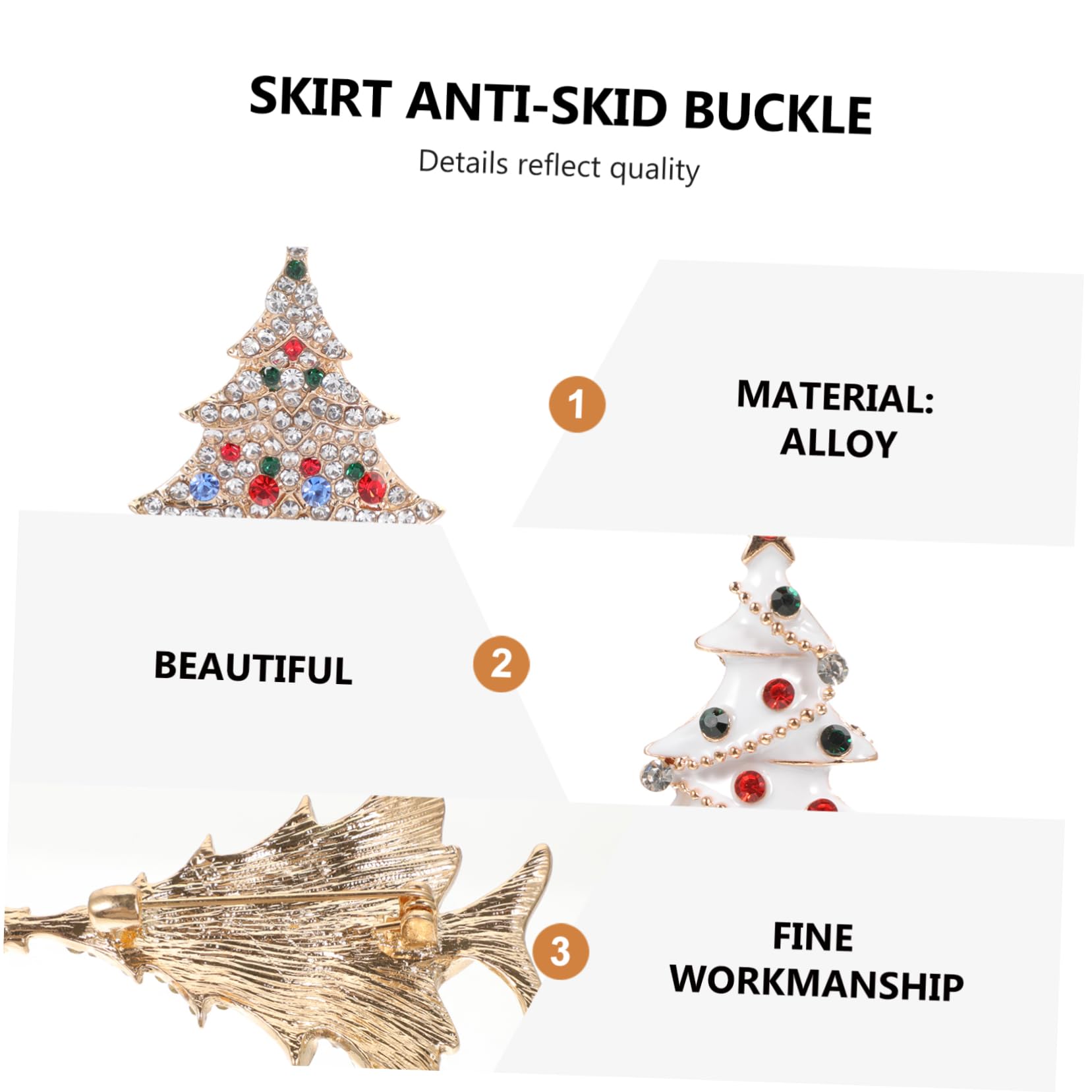 2Pcs Elegant Xmas Brooch Christmas Tree Brooch with Unique Design for Holiday Decoration and Sparkling Accessories for Festive Atmosphere - Medaid International