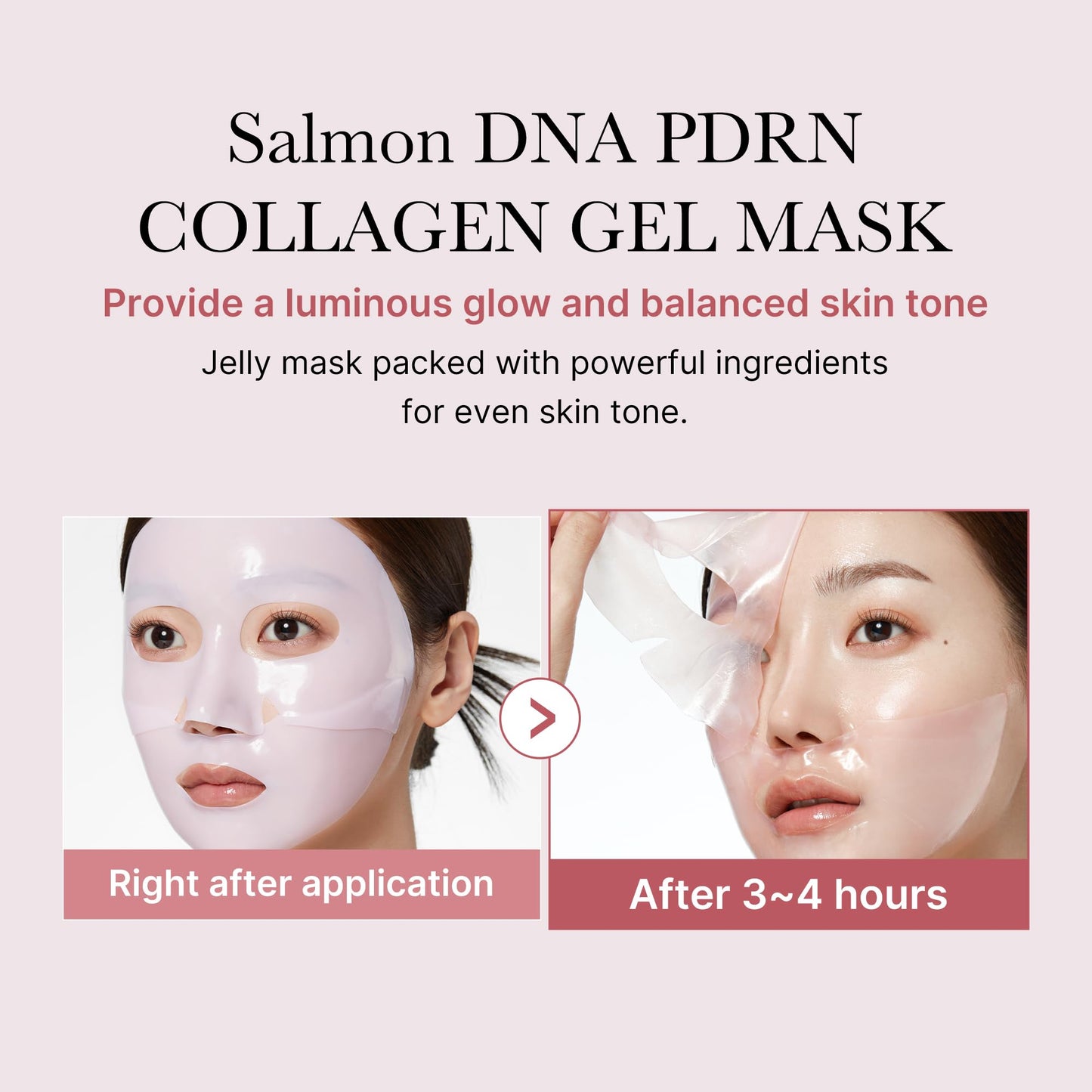 medicube Salmon DNA PDRN pink collagen jelly gel mask | overnight face mask for glass glow skin- elasticity, hydrating, firming and moisturizing | korean skincare, 28g, 4ea - Medaid International