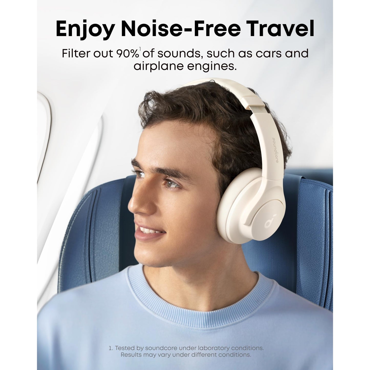 Soundcore by Anker Q20i Hybrid Active Noise Cancelling Headphones, Wireless Over-Ear Bluetooth, 40H Long ANC Playtime, Hi-Res Audio, Big Bass, Customize via an App, Transparency Mode (White) - Medaid International