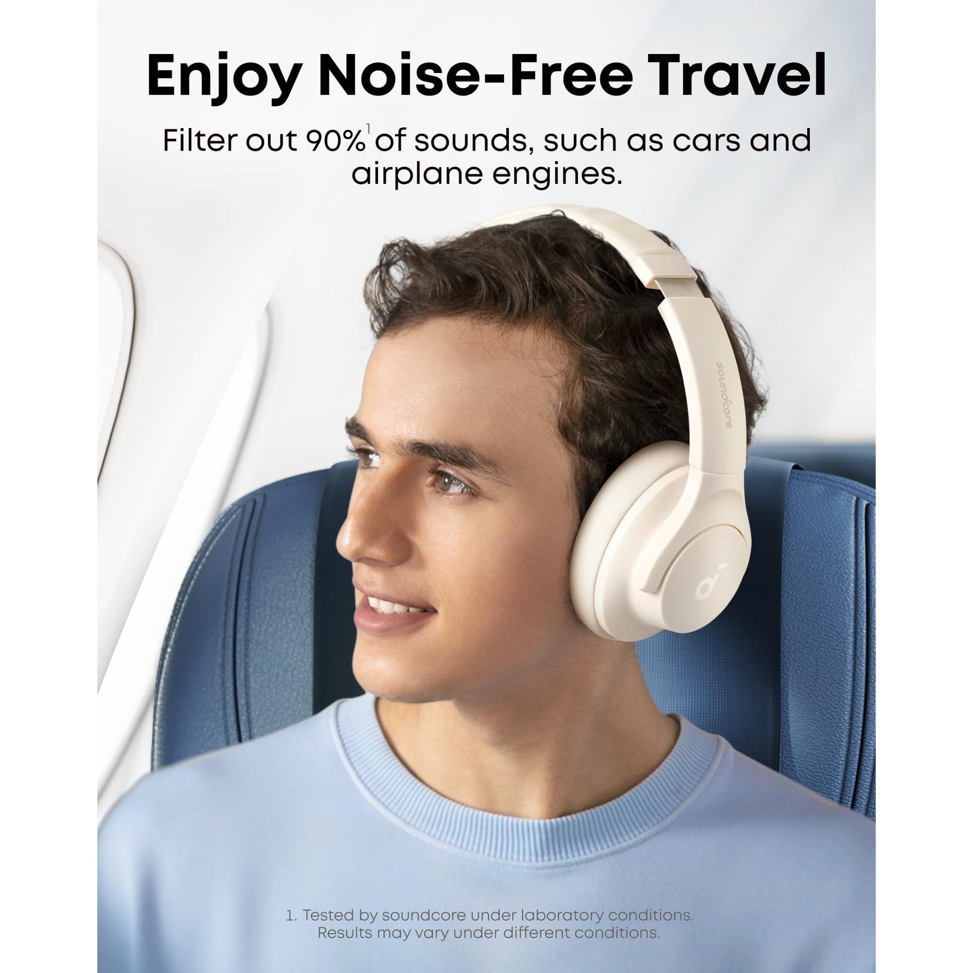 Soundcore by Anker Q20i Hybrid Active Noise Cancelling Headphones, Wireless Over-Ear Bluetooth, 40H Long ANC Playtime, Hi-Res Audio, Big Bass, Customize via an App, Transparency Mode (White) - Medaid International