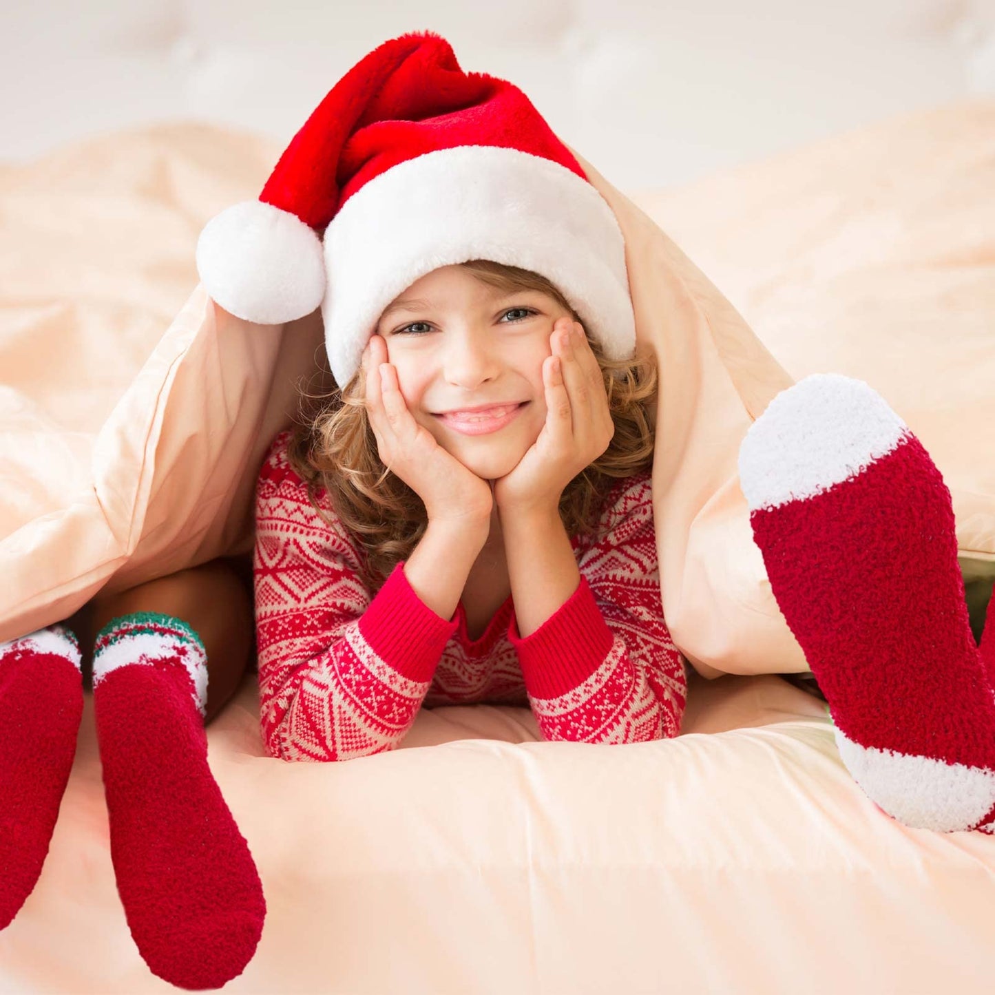 48 Pairs Christmas Fuzzy Socks Bulk for Women Men Holiday Winter Warm Slipper Xmas Snowman Fluffy Santa Socks Gifts - Medaid International