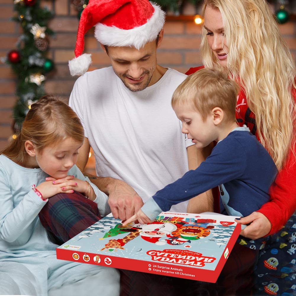 D-FantiX Kids Animals Advent Calendar 2025 Realistic Animal Figurine Toys Christmas Advent Calendar Xmas 24 Days Christmas Countdown Calender for Boys and Girls - Medaid International