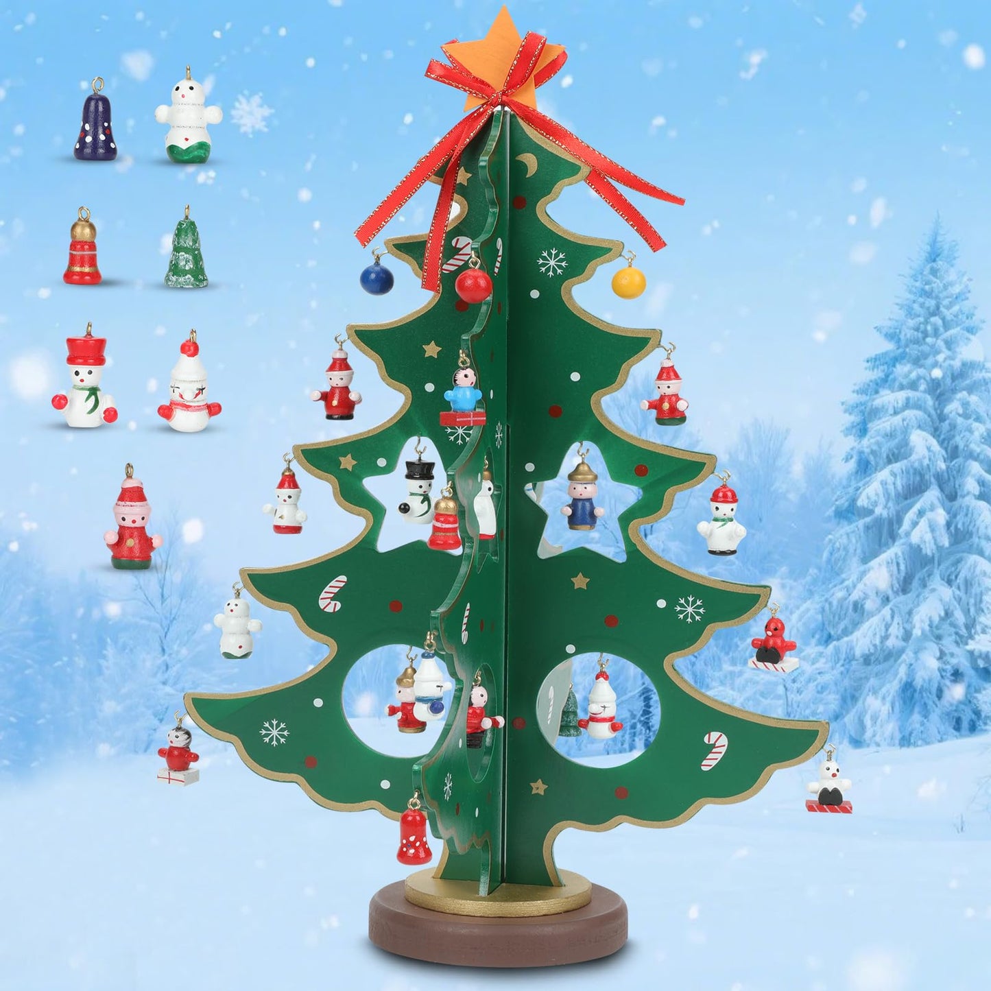 ZEEYUAN 2025 Christmas Tree Vacation Advent Calendar Decoration, 24 Days Xmas Tree Countdown Calendars Home Tabletop Decor, 2025 Christmas Advent Countdown Calendar Xmas Gifts for Kids Girls Boys - Medaid International