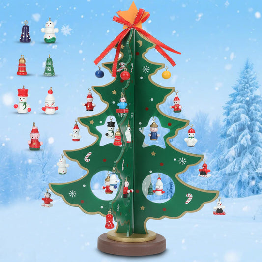 ZEEYUAN 2025 Christmas Tree Vacation Advent Calendar Decoration, 24 Days Xmas Tree Countdown Calendars Home Tabletop Decor, 2025 Christmas Advent Countdown Calendar Xmas Gifts for Kids Girls Boys - Medaid International