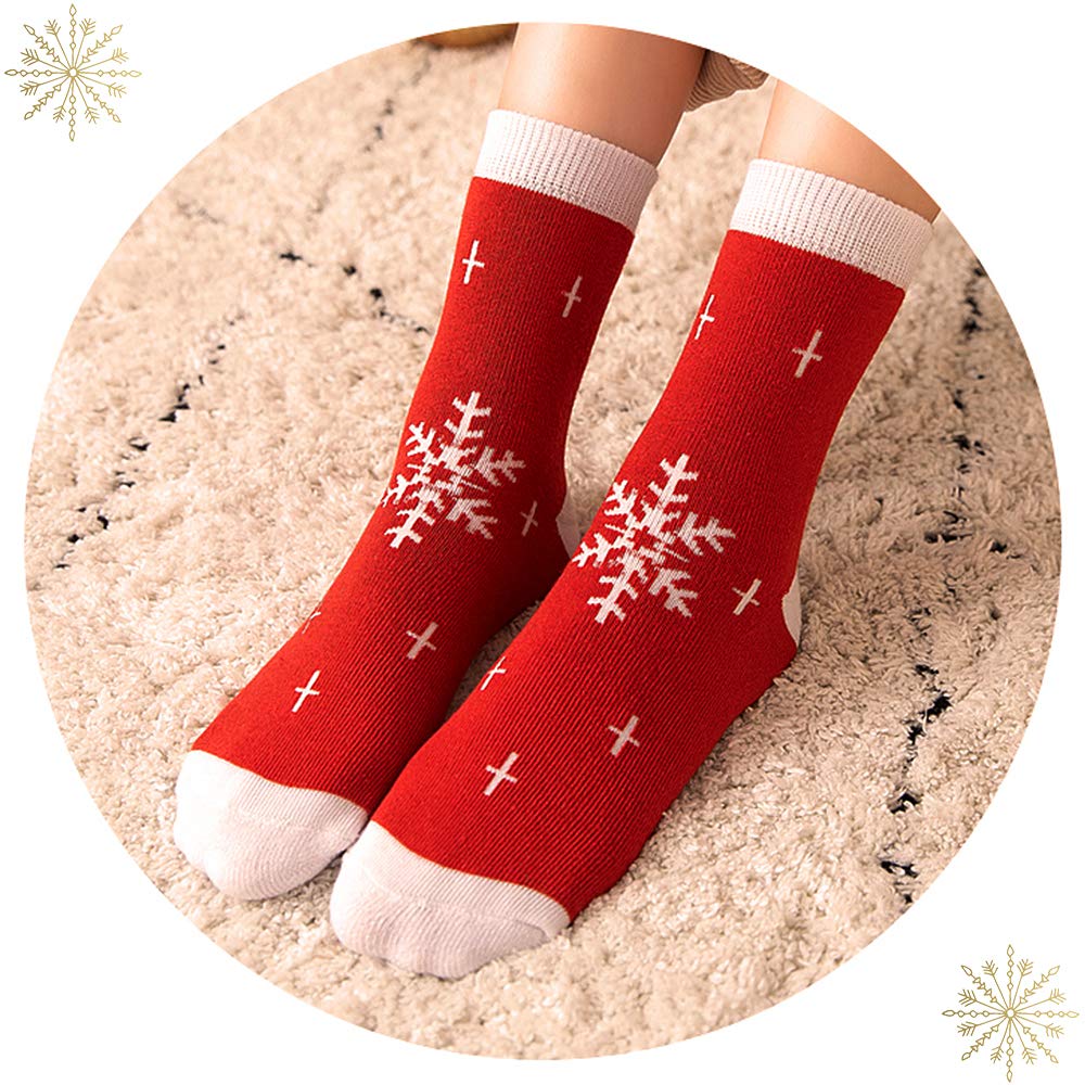 WTTORDE 3 PCS Cute Kid Sock Warm Winter Crew Socks Unisex Cotton Socks Xmas Gift（M） - Medaid International
