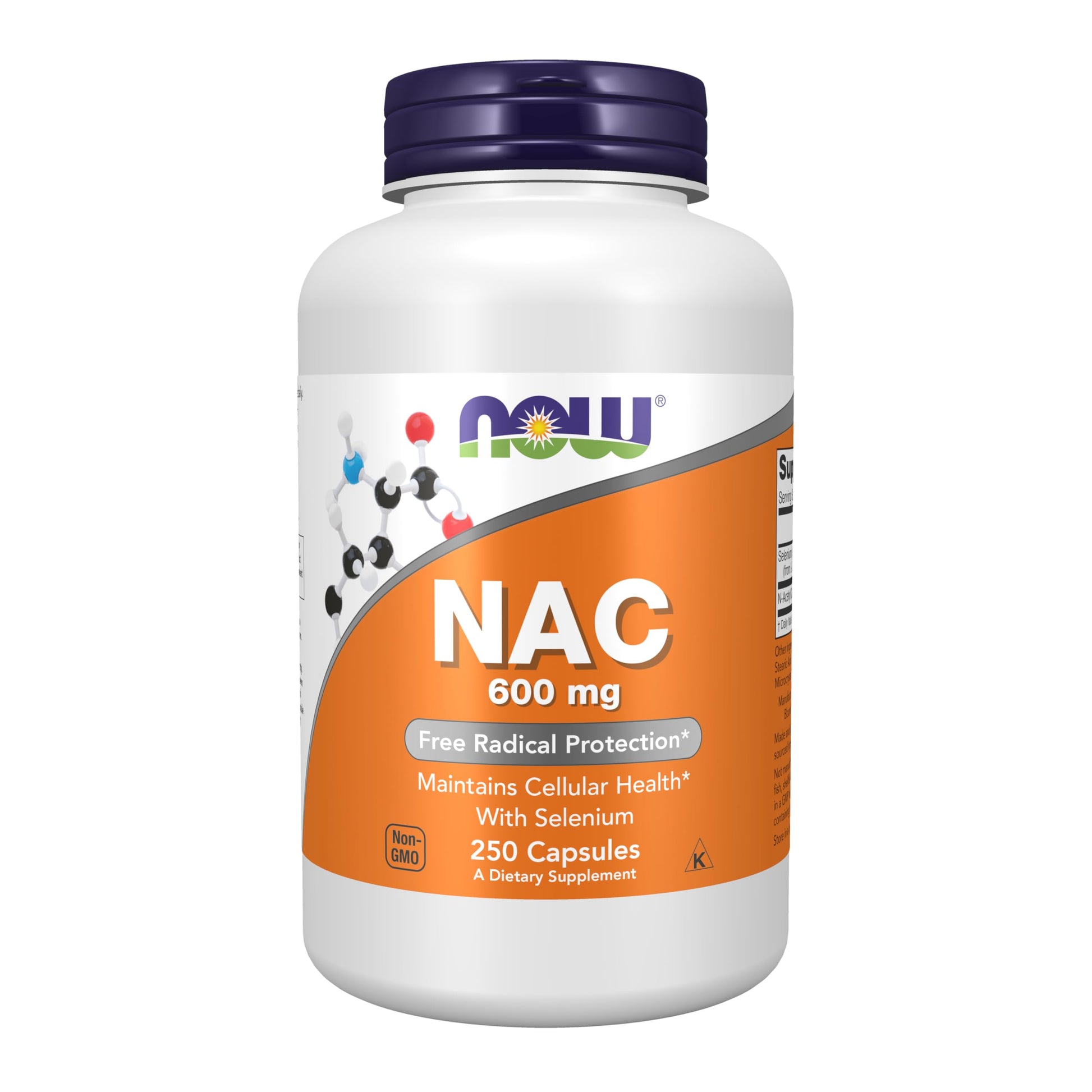 NOW Supplements, NAC (N-Acetyl Cysteine) 600 mg with Selenium, 250 Veg Capsules - Medaid International