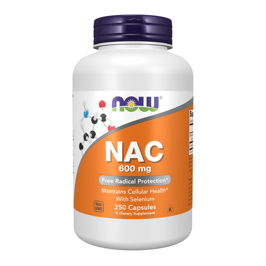 NOW Supplements, NAC (N-Acetyl Cysteine) 600 mg with Selenium, 250 Veg Capsules - Medaid International