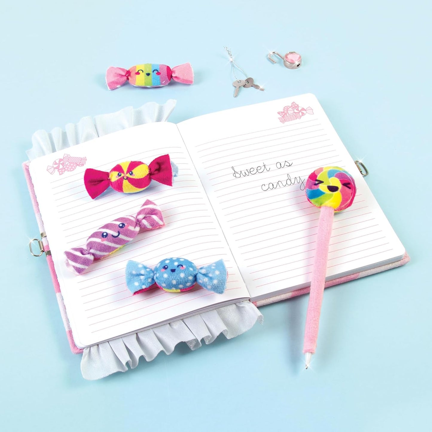 Candy Plush Pocket Locking Journal with Pen - Medaid International
