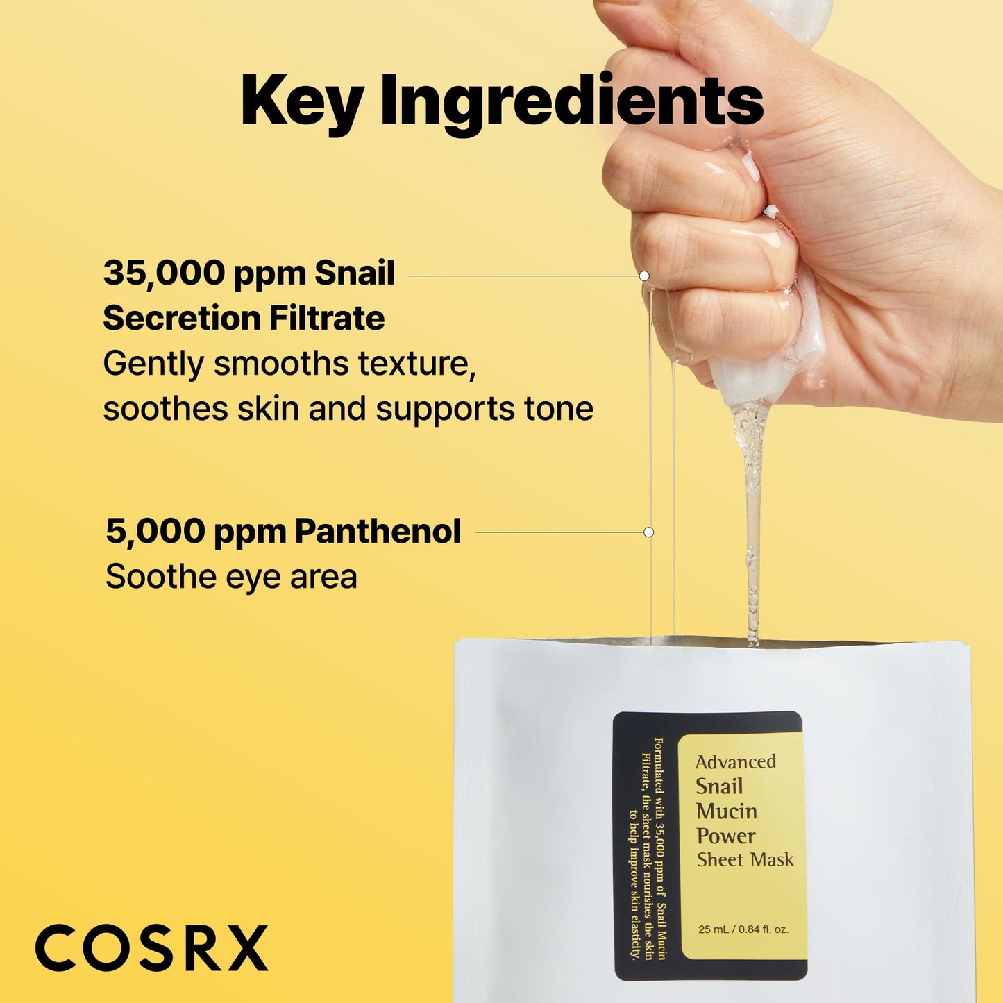 COSRX Snail Mucin Sheet Mask 10 EA with Snail Mucin Serum, Self Care, Face Masks for Dry, Sensitive Skin, Not Tested on Animals, No Parabens, No Sulfates, Korean Skin Care, Stocking Stuffers - Medaid International