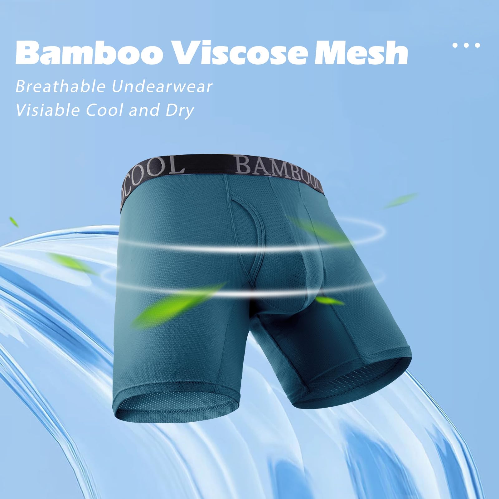 BAMBOO COOL Men's 360° Breathable Mesh Underwear Moisture-Wicking Boxer Briefs Cooling Performance,Multipack - Medaid International