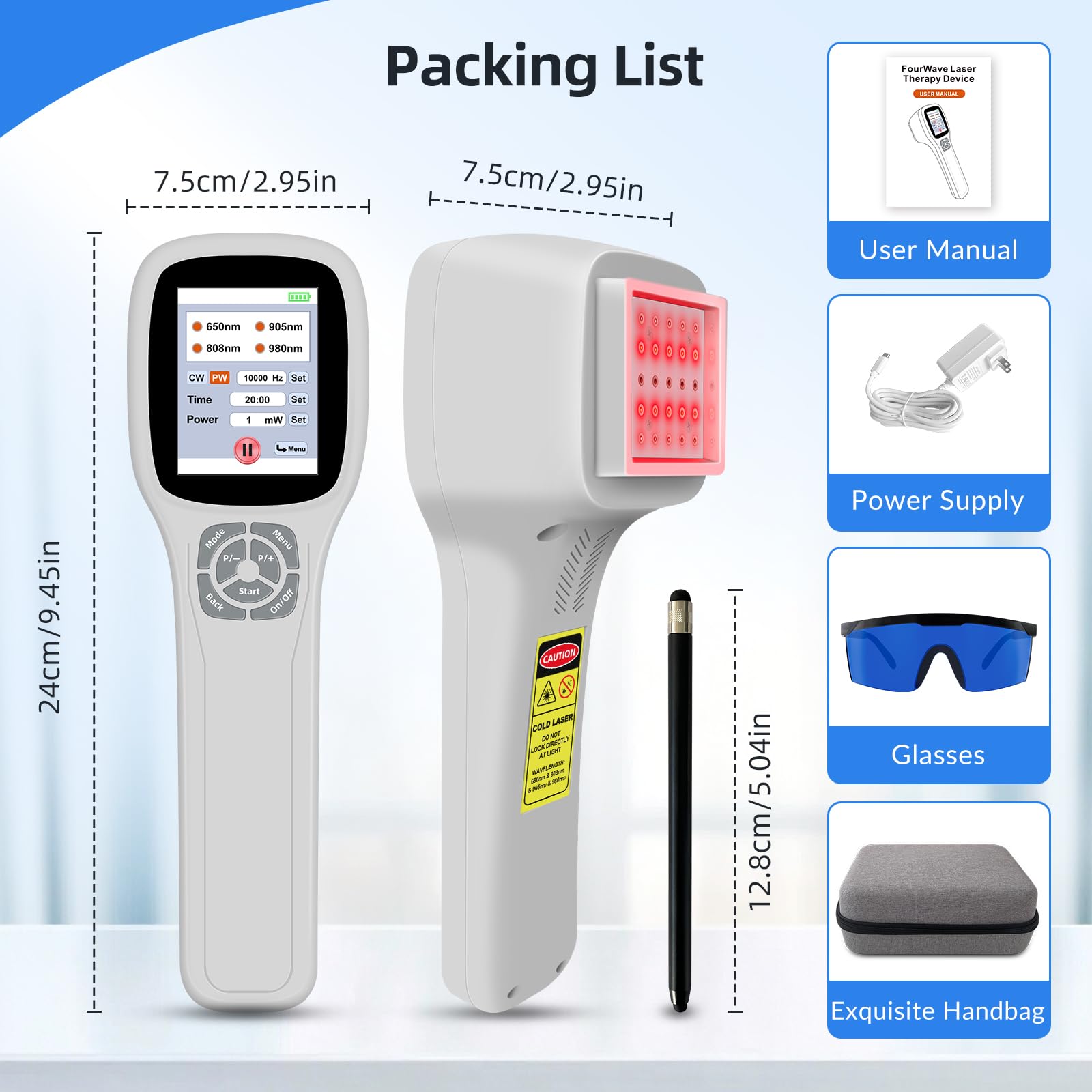 Cold Laser Therapy Device for Dogs, Infrared Red Light Laser Therapy for Dog Joint, 650nm*10+808nm*5+905nm*5+980nm*5, Muscle Relax and Pain Relief, Pet Laser Therapy at Home for Dogs, Cat and Horse - Medaid International