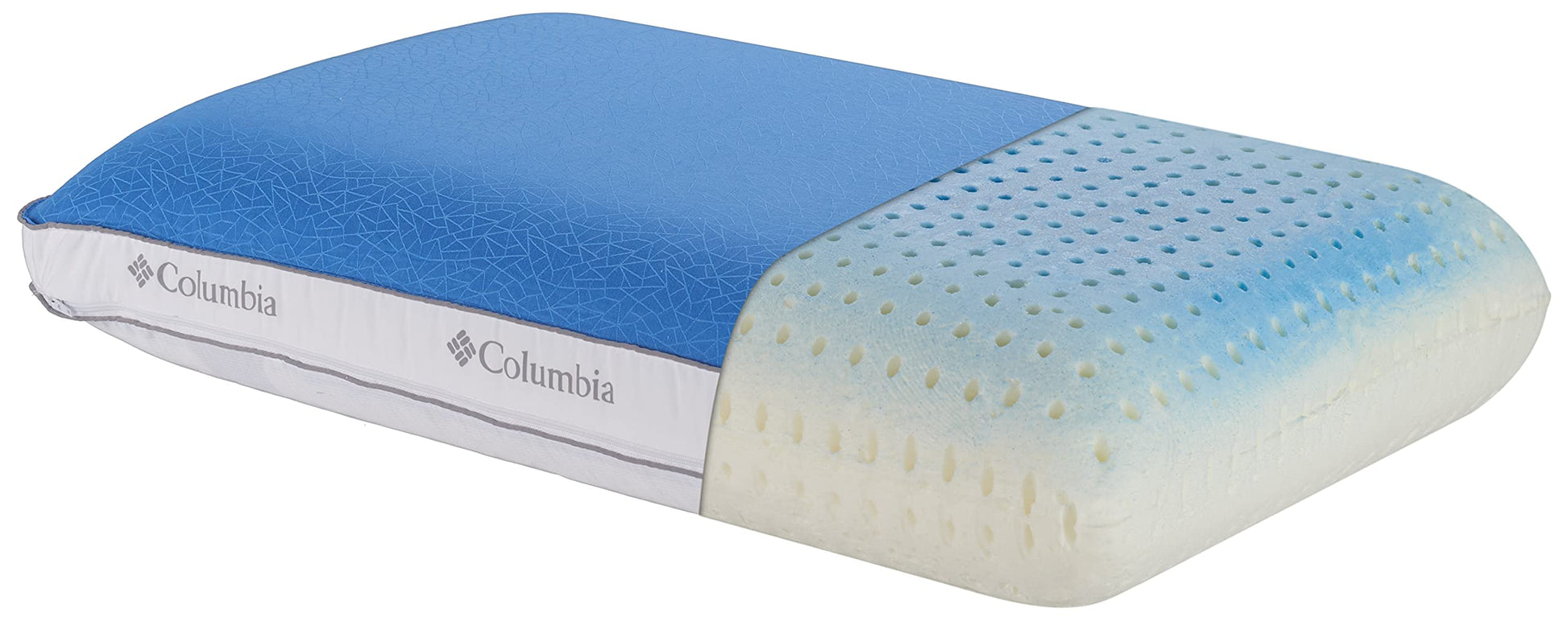 Columbia Cooling Gel Memory Foam Pillow - Comfortable and Supportive with Cooling & Breathable Features - Removable Washable Cover, Queen - Medaid International
