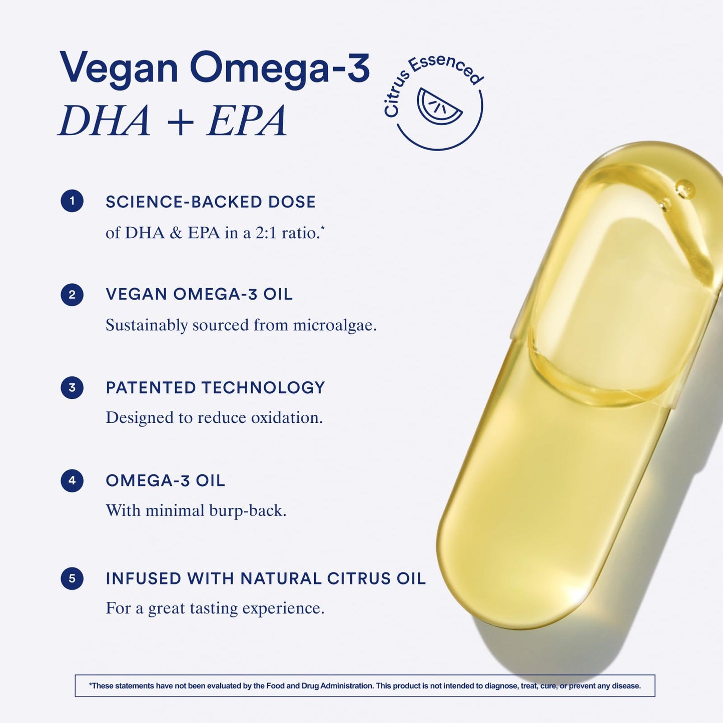 Ritual Omega 3 - Vegan - Science-Backed Dose of DHA & EPA Fatty Acids in 2:1 Ratio, Bioavailable, Brain and Heart Health Support, Minimal Burp-Back, Sustainably Sourced Microalgae, 30 Day Supply - Medaid International