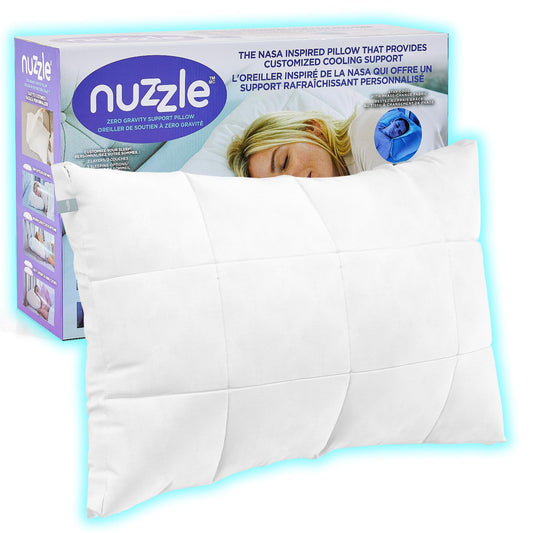 Nuzzle Cooling Adjustable Pillow for Side Sleepers, Luxury Standard Size Bed Pillow Hotel Collection - Best Adjust Height Soft Firm Pillow for Back, Stomach or Side Sleepers - Home Gifts - Medaid International