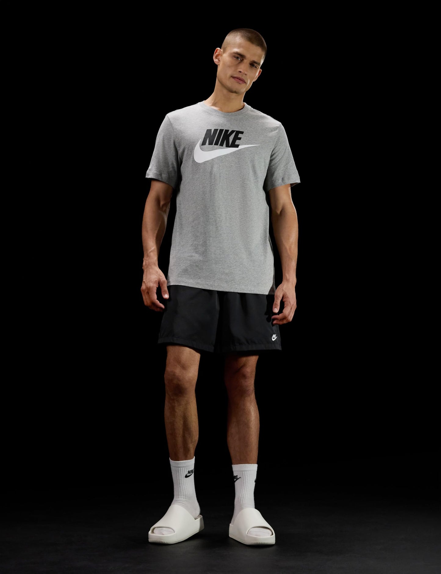 Nike Men's Sportswear Icon T-Shirt, Dark Grey Heather/Black/White, XL Tall - Medaid International