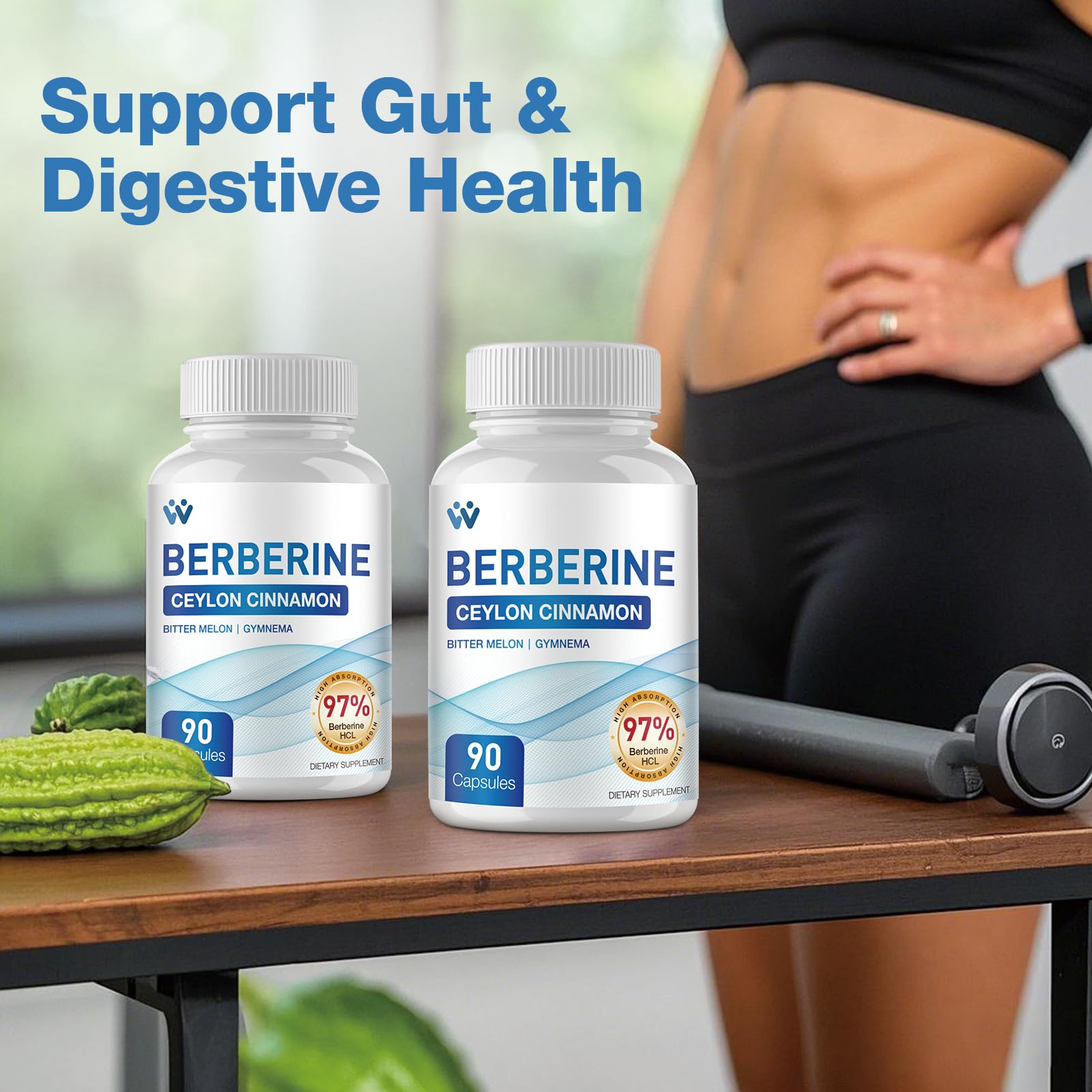 WACHRAY Berberine Supplement 1500mg - Berberine HCl 97% Purity with Ceylon Cinnamon Complex Supplements, Non-GMO Vegan - 180 Capsules (2 Pack) - Medaid International