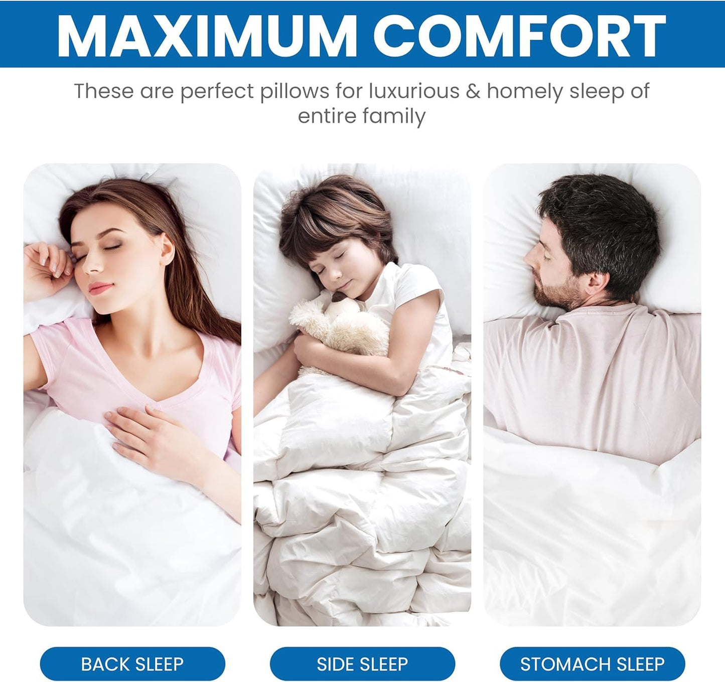 Utopia Bedding Bed Pillows for Sleeping (White), Queen Size Set of 4, Hotel Pillow, Cooling Pillows for Side, Back or Stomach Sleepers - Medaid International