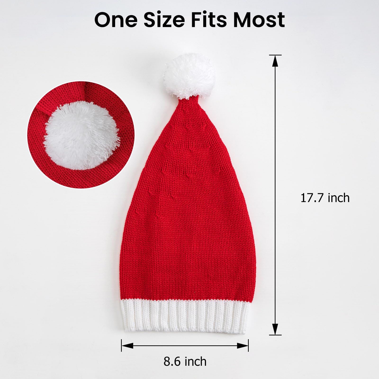 OCTEEN Santa Hat Christmas Hats Xmas Party Red Knitted Beanie For Adult Women Men - Medaid International
