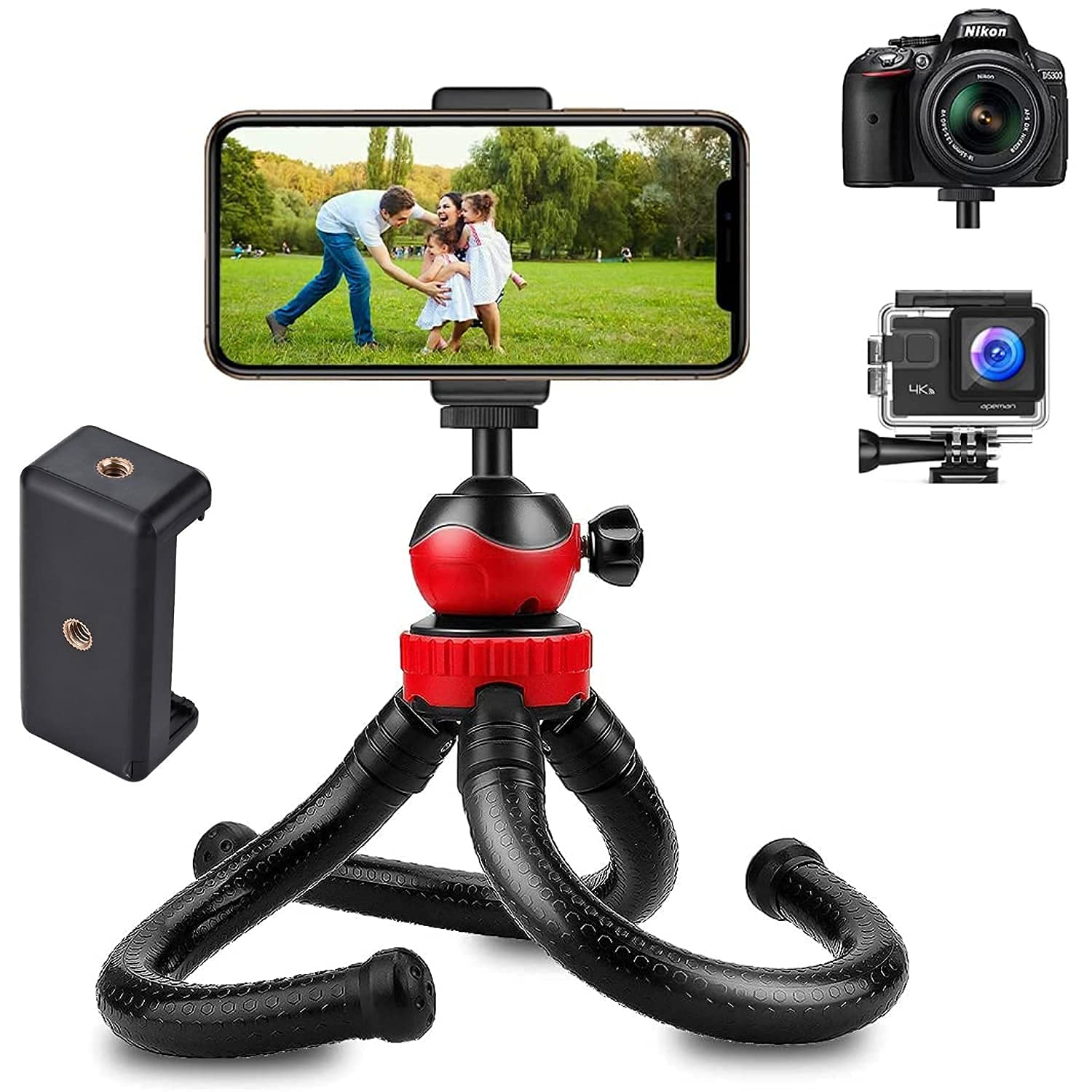 Flexible Octopus Tripod for Phone & Camera ‚Äì Mini Tripod Travel Stand with Phone Clip Mount - Medaid International
