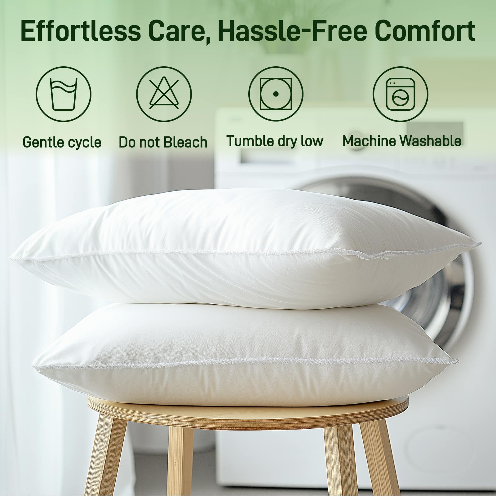 Alkyonos Hypoallergenic Bamboo Viscose Shell, Soft Queen/Standard Size Bed Pillows Set of 2 with Down Alternative Filling, Oeko-Tex Certified, Luxury Hotel Quality for Back, Stomach and Side Sleepers - Medaid International