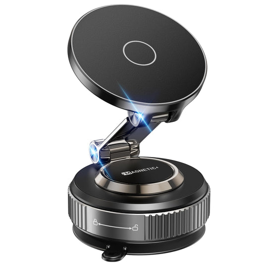 Magnetic Phone Holder for Car 2026 Heavy Duty Model 360° Adjustable Vacuum Suction Car Magsafe Phone Mount Cell Phone Holders for Your Car for iPhone 16 Pro Max 15 14 13 12 Plus (Metal Stand Rotor) - Medaid International