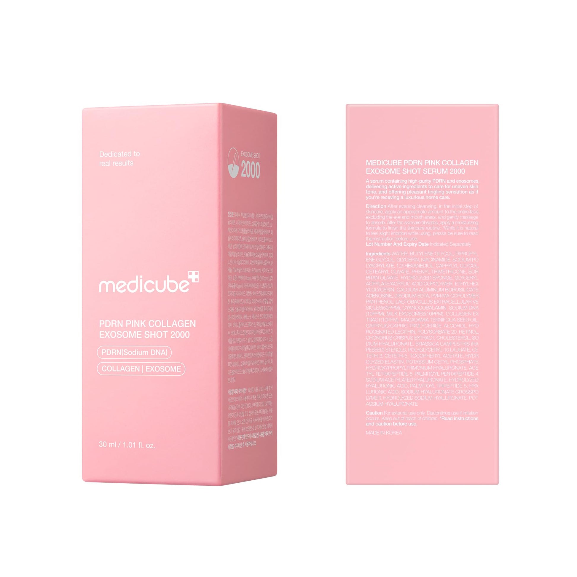 medicube PDRN Pink Collagen Exosome Shot Serum 2,000 PPM | Liquid Skin Booster | Exosome, Salmon DNA PDRN, Spicules | Uneven Skin Tone, Pore Care, Skin Texture | Korean Skin Care 1.01 fl.oz - Medaid International