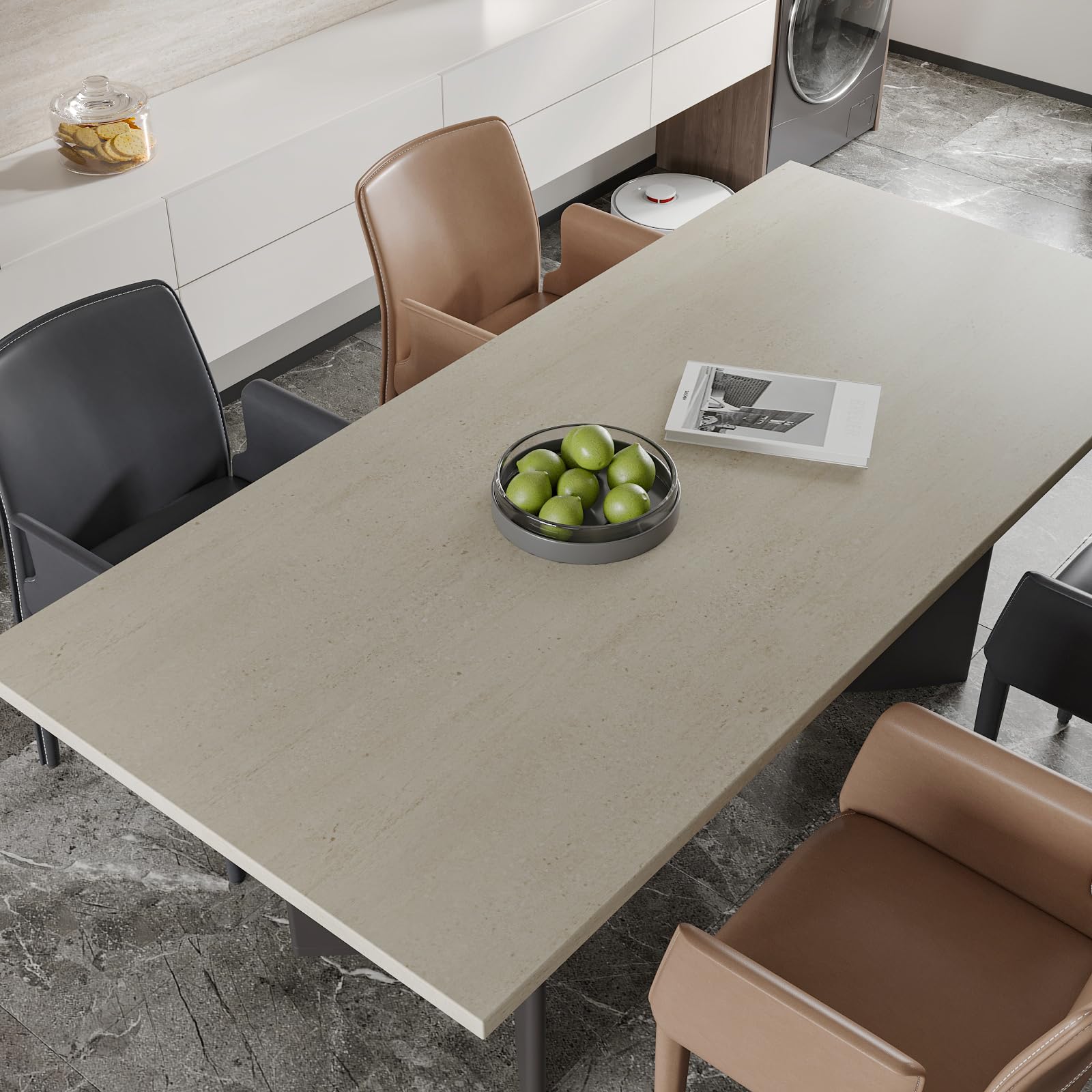 CHIHUT 12"x100" Matte Beige Marble Peel and Stick Wallpaper Waterproof Self Adhesive Marble Contact Paper for Countertops Granite Vinyl Wrap for Kitchen Cabinets Desk Counter Top Stick Paper - Medaid International