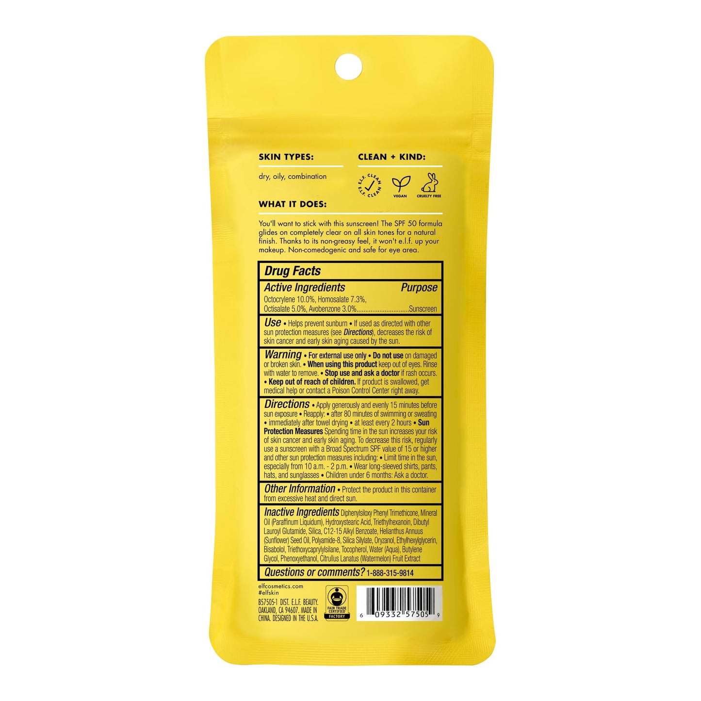 e.l.f. SKIN Suntouchable Invisi-Stick SPF 50, Clear Sunscreen For A Natural Finish, Made With Moisturizing Sunflower Seed Oil, Vegan & Cruelty-Free - Medaid International