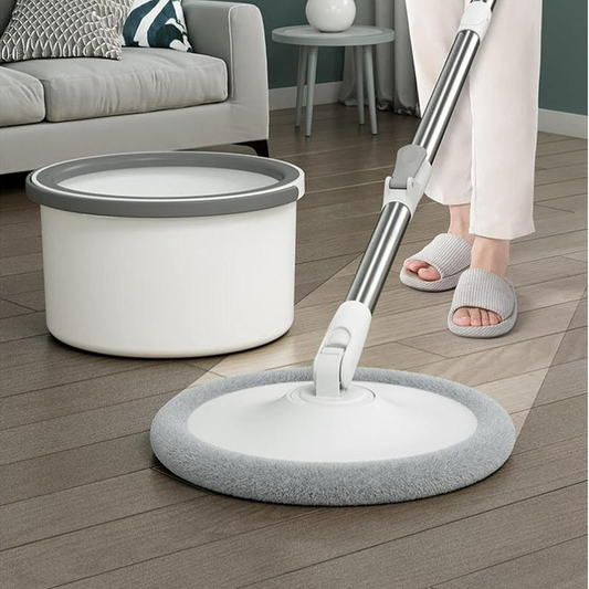 Circle Round Microfiber Floor Mop and Bucket Set ‚Äì 180¬∞ Rotating Mop Head with Round Bucket & Adjustable Handle - Medaid International