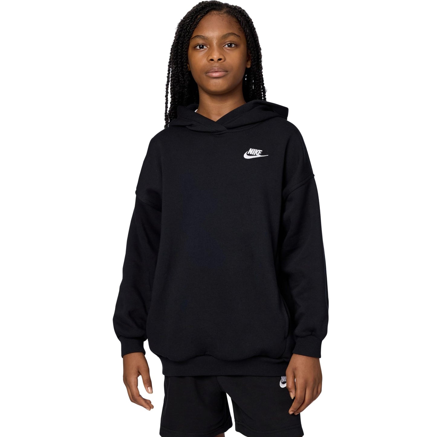 Nike Girls' Big Kids Sportswear Club, Black/White - Medaid International