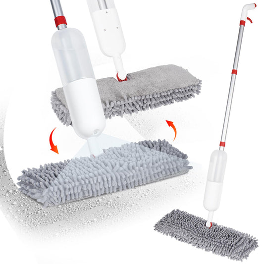 Mop for Floor Cleaning - 2-in-1 Double-Sided Microfiber Spray Mop with Flip Design, 3 Reusable Pads, for Laminate, Ceramic, Tile, Vinyl - Home & Commercial Use - Medaid International