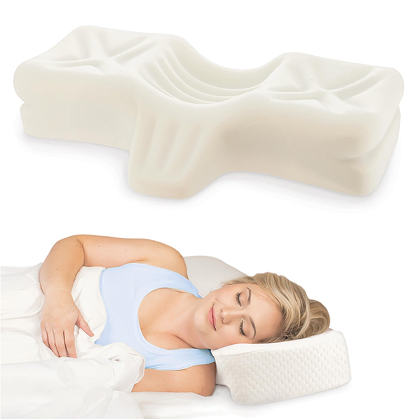 Therapeutica Cervical Orthopedic Foam Pillow – Back and Side Sleeping, Firm - Large - Medaid International