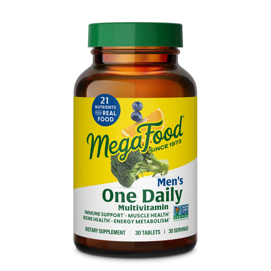 MegaFood One Daily Mens Multivitamins - Multivitamin for Men - Vitamin C, Vitamin D3 & Vitamin B12 - Muscle, Energy Metabolism & Immune Support - Vegetarian, Gluten Free - 30 Tablets, 30 Servings - Medaid International