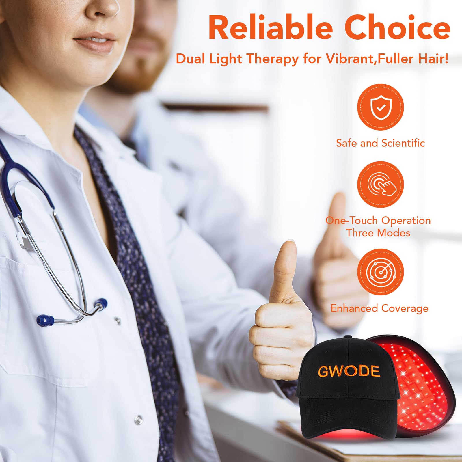 Laser Cap for Hair Regrowth,Red Light Therapy for Hair Growth,Laser Hair Growth Cap - Medaid International