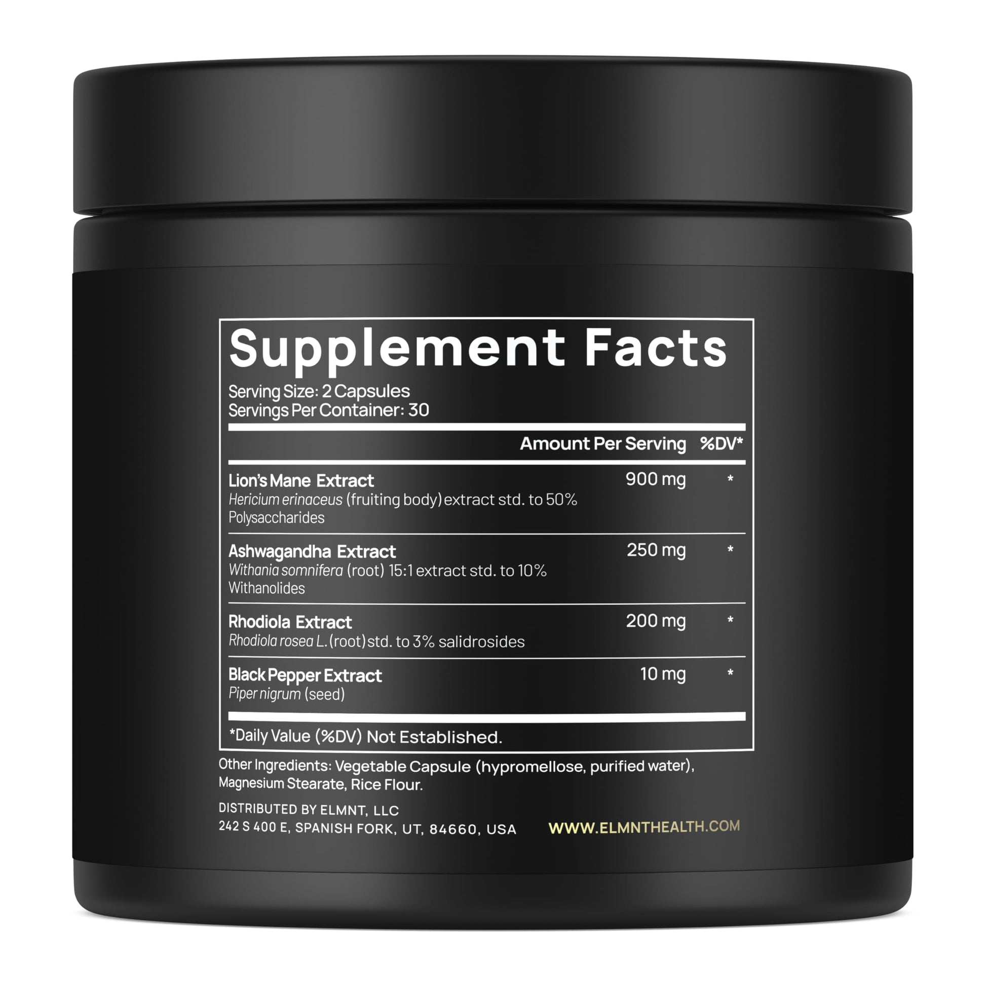 20,000mg 16x Strength Lions Mane Supplement Capsules Super Nootropic w. Ashwagandha & Rhodiola - Highest Potency Lion's Mane Mushroom Extract 50% Polysaccharides Brain Supplements for Memory and Focus - Medaid International