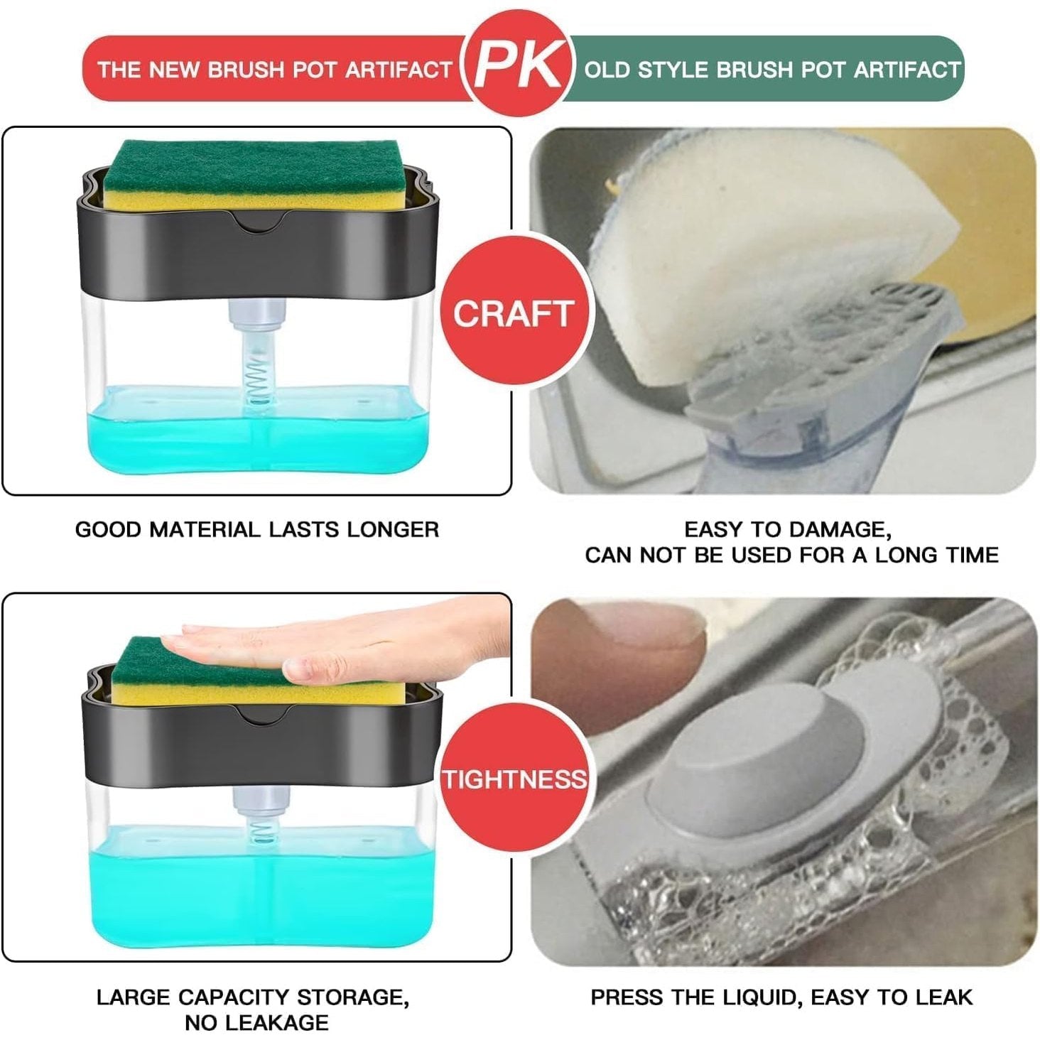 2 in 1 Soap Dispenser and Sponge Holder - Medaid International