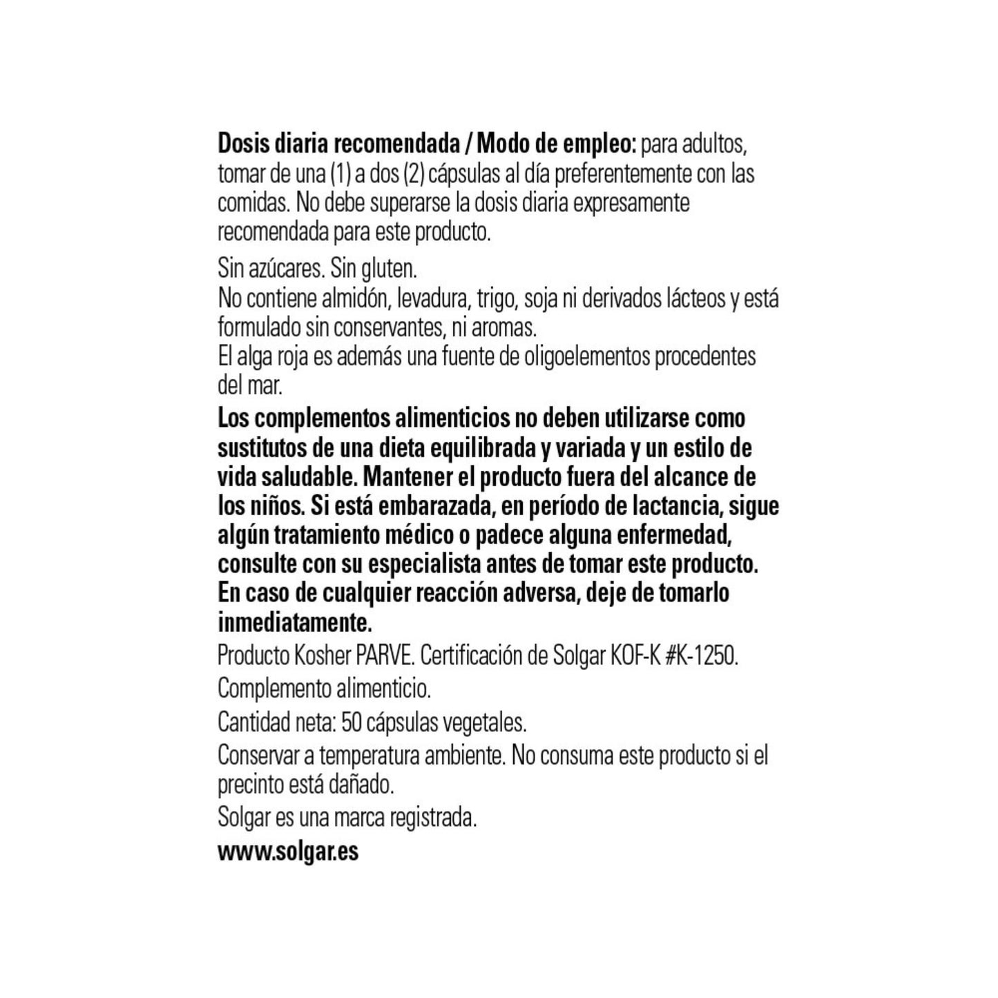 Solgar Oceanic Silica Vegetable Capsules, 25 Mg, 50 Count - Medaid International