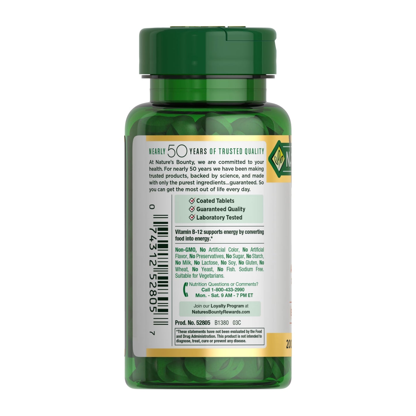 Nature's Bounty Vitamin B12 1000 mcg Supplements, Supports Energy Metabolism, 200 Ct - Medaid International