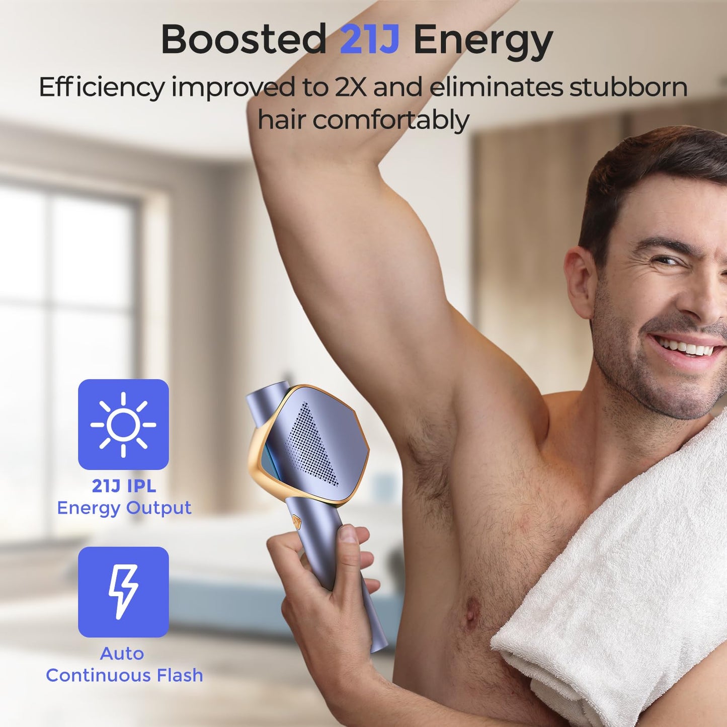 Laser Hair Removal Women and Men, Sapphire Ice-Cooling Contact IPL Hair Removal, Painless and Permanent, Alternative to Salon, Hair Removal Device for Armpits, Legs, Bikini, Face - Medaid International