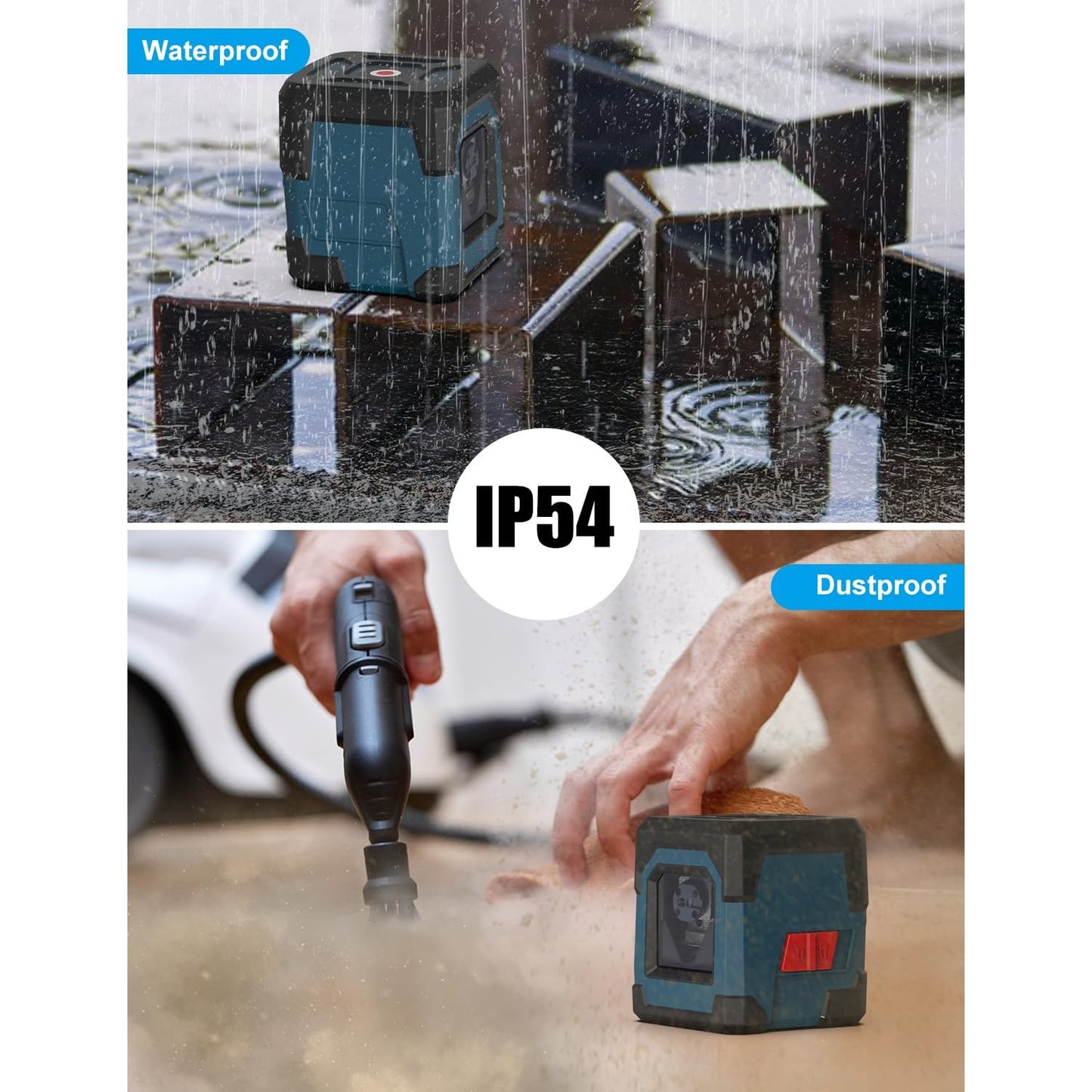 Laser Level, RockSeed Cross Line Laser with Self-Leveling, Vertical and Horizontal Line, Rotatable 360 Degree, Carrying Pouch, Battery Included (Green with27 inch Tripod) - Medaid International