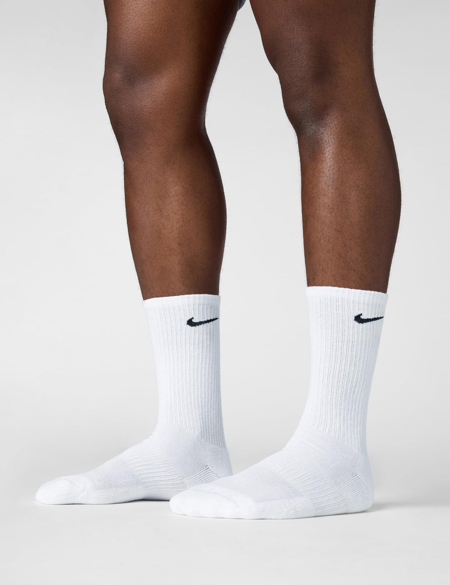 Nike Everyday Cushion Crew Training Socks, Unisex Socks with Sweat-Wicking Technology and Impact Cushioning (3 Pair), White/Black,Medium - Medaid International