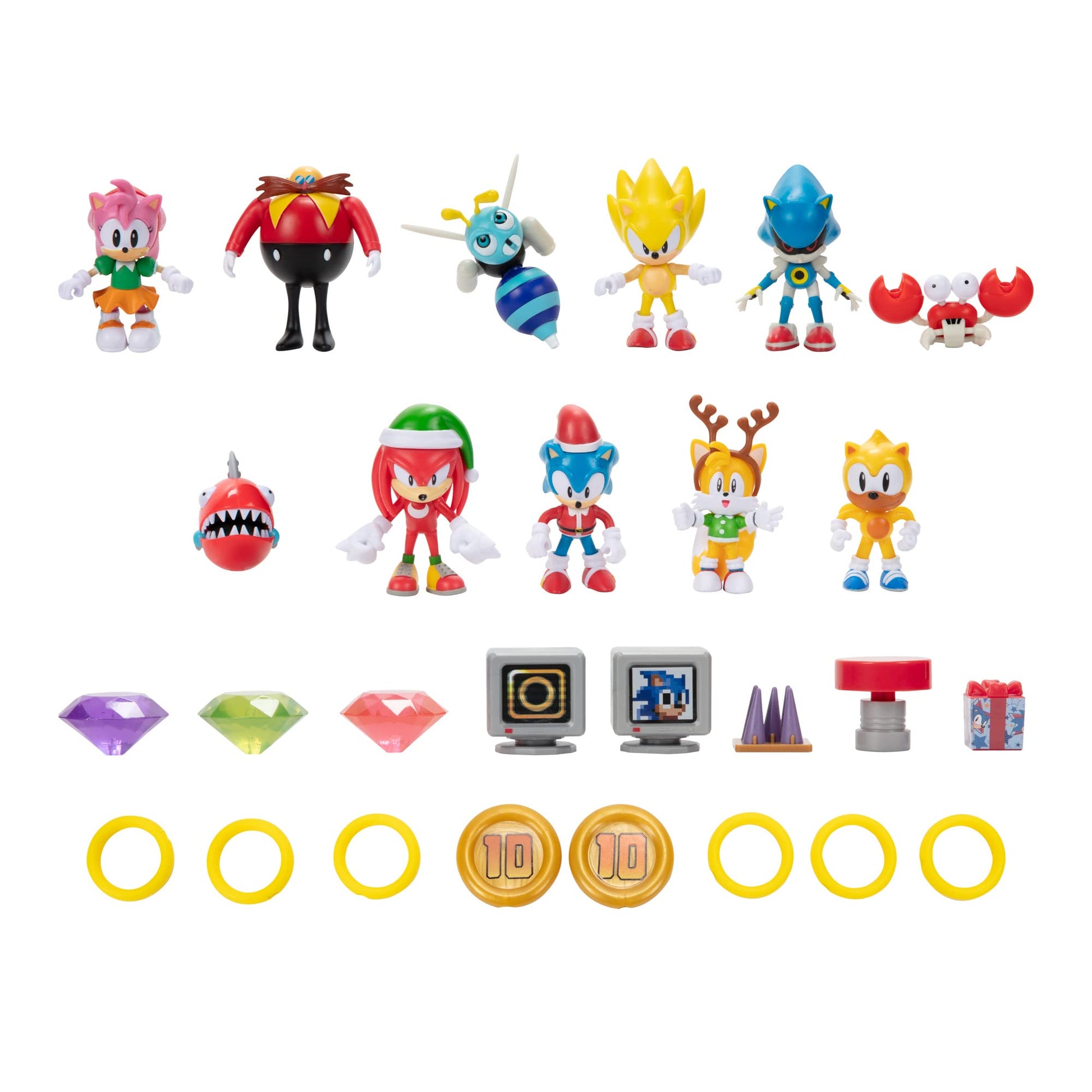 Sonic The Hedgehog Advent Calendar 2025 - 24 Surprises with Exclusive Collectible 2.5 Inch Holiday Action Figures! - Medaid International