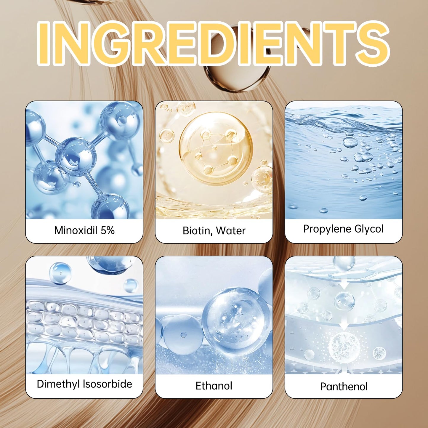 5% Minoxidil Hair Growth Serum, Natural Biotin Hair Oil for Men and Women, 2 fl oz - Medaid International