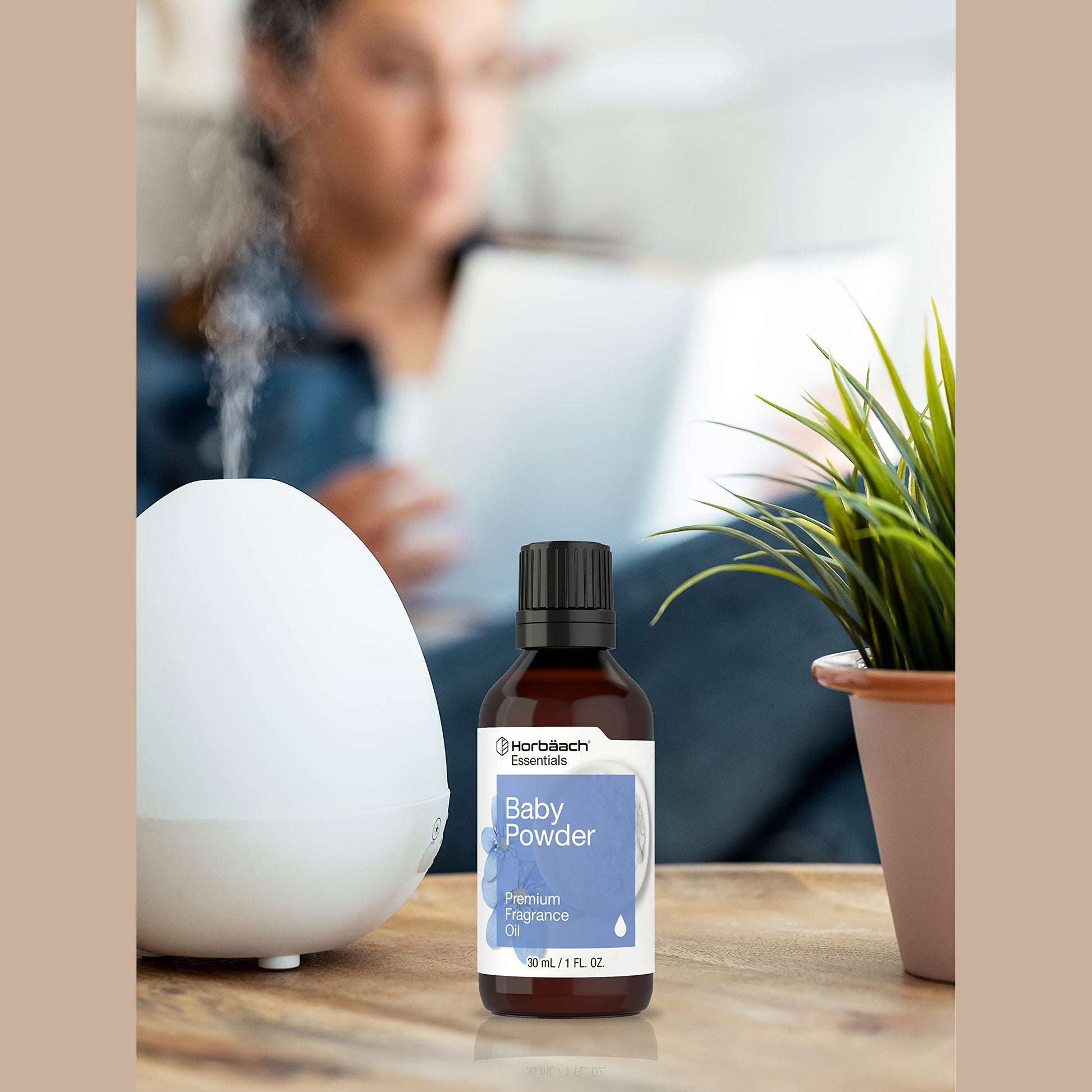 Horbäach Baby Powder Fragrance Oil | 1 fl oz (30ml) | Premium Grade | for Diffusers, Candle and Soap Making, DIY Projects, Aroma Spray, & More - Medaid International