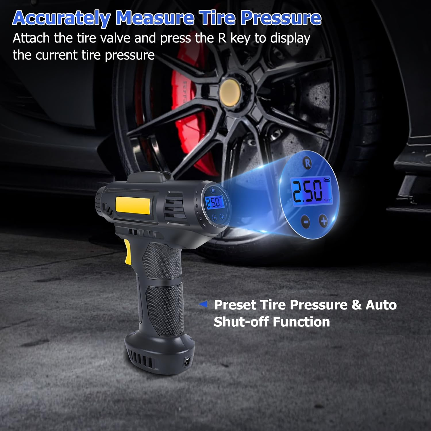 Tyre Inflator Pump Car Air Compressor Auto Shut-Off Portable 12V - Medaid International