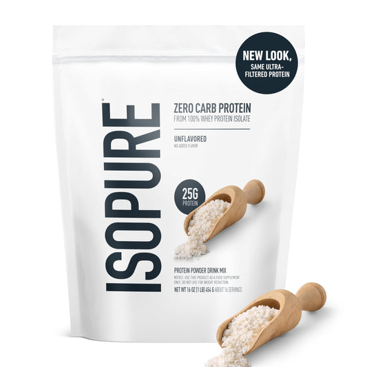 Isopure Zero Carb 100% Pure Whey Isolate Protein Powder, Lactose Free, Gluten Free, With Vitamins, Unflavored, 25g Protein Per Serving, 1 Lb, 16 Servings (Packaging May Vary) - Medaid International
