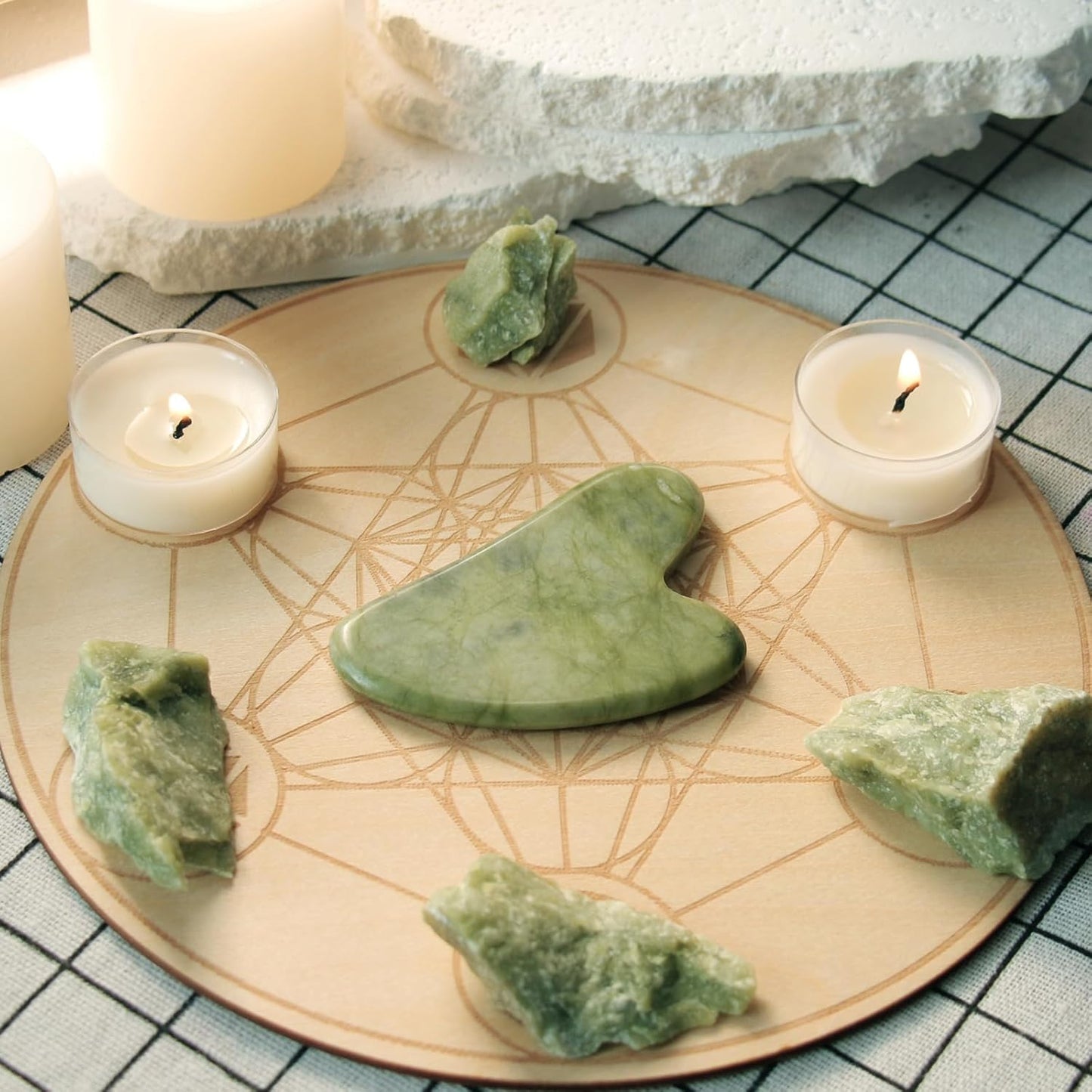 BAIMEI IcyMe Gua Sha Facial Tools Face Massager for Skin Care, Relaxation and Reduce Wrinkles Puffiness Skin Care Tools, Self Care Gift for Men Women - Xiuyan Jade - Medaid International