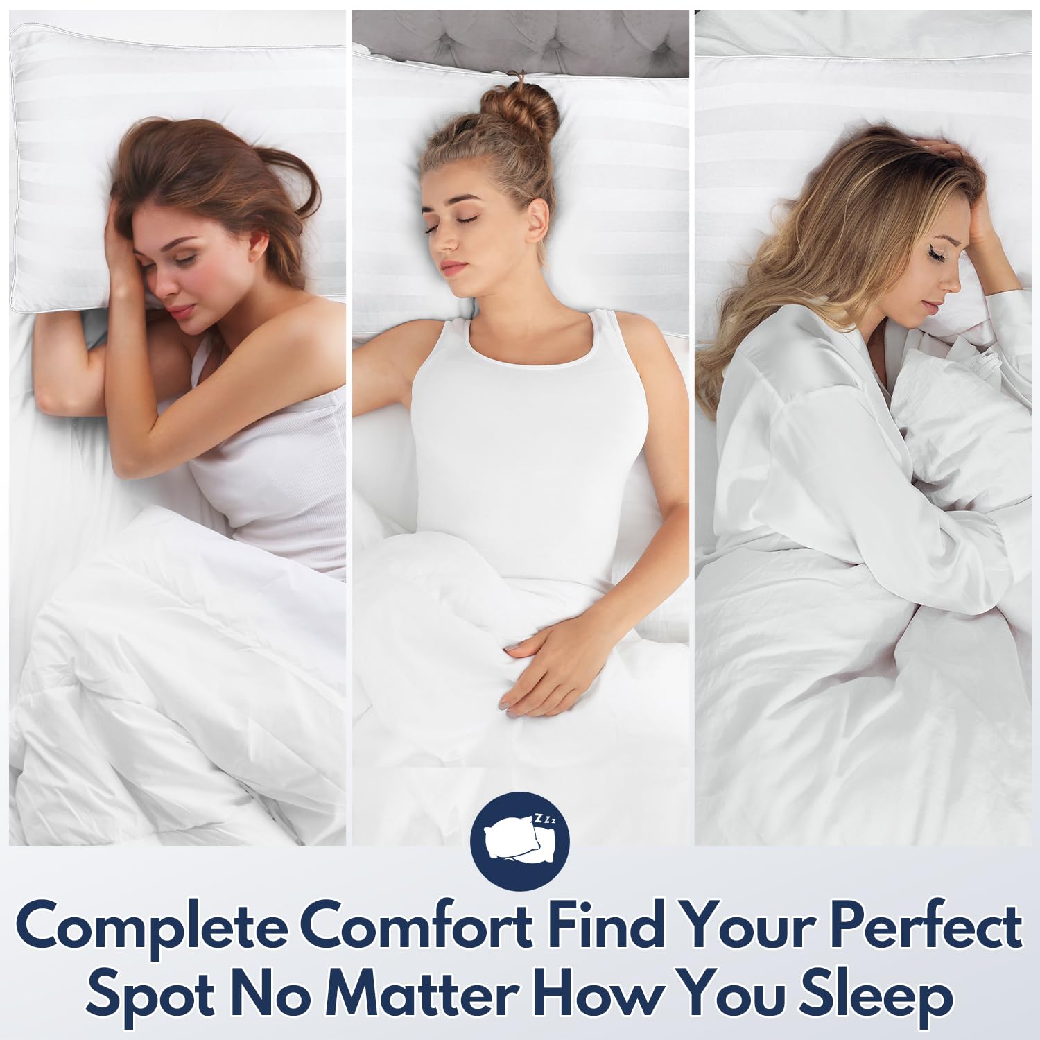 DIORIS Pillows Queen Size Set of 2 - Luxury Hotel Collection Bed Pillows for Sleeping, Supportive Side Sleeper Pillow, Fluffy Down Alternative Microfiber Filled for Back, Stomach Sleepers - Medaid International